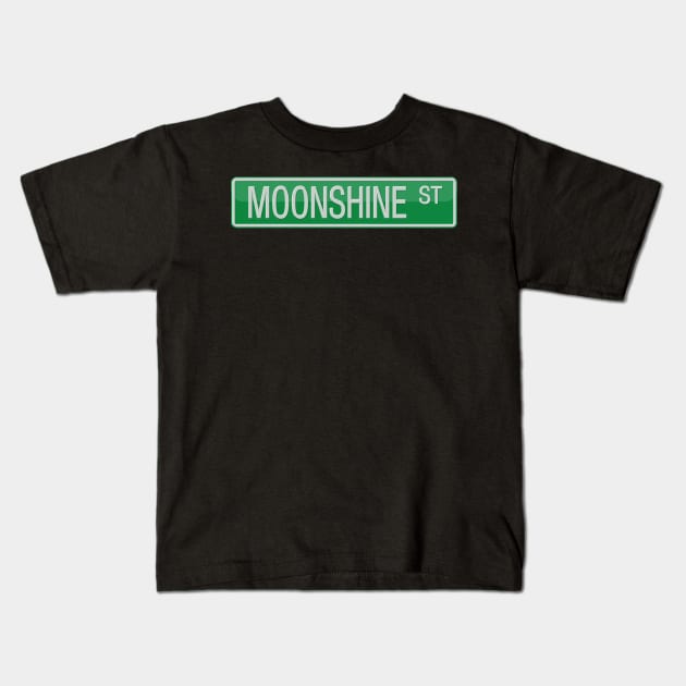 Moonshine Street Sign T-shirt Kids T-Shirt by reapolo